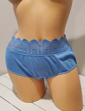 Olga Secret Hug Full Coverage Brief Panty Nylon Silky Blue Horizon